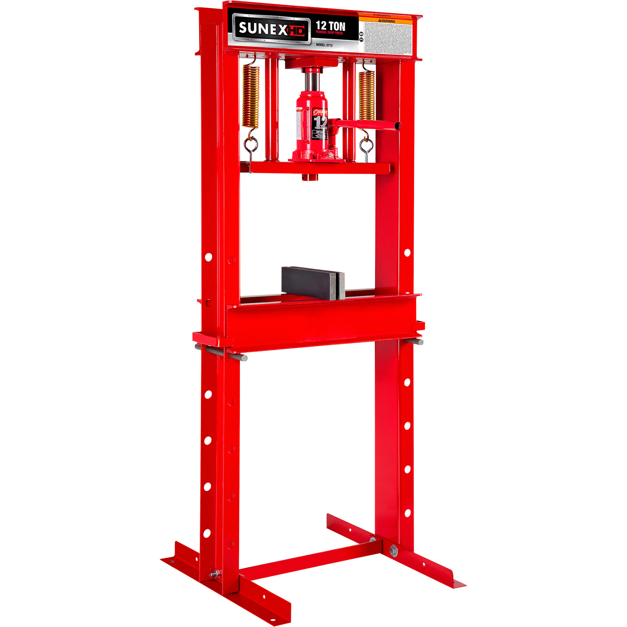 SUNEX 12-Ton Manual Shop Press, Model# 5712